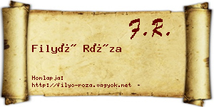 Filyó Róza névjegykártya